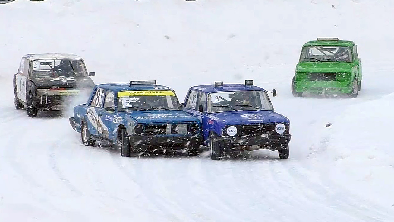 Трековые автогонки «Горячий лед 2026» в классе «Легенды СССР» (24.01.2026, РСТЦ ДОСААФ)